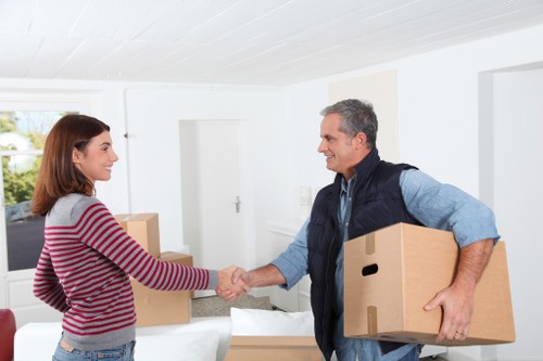 Unpacking services organizing items in a new home